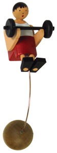 Wolfgang Werner Schaukel-Gewichtheber  (Wolfgang Werner 475) Schaukelfigur 'Gewichtheber': Die Figur sitzt an einer Tisch- oder Regalkante und schaukelt hin und her.